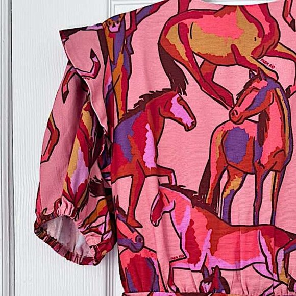 FARM Rio Multicolor Long Sleeve Maxi Overalls Women - Picture 8 of 11